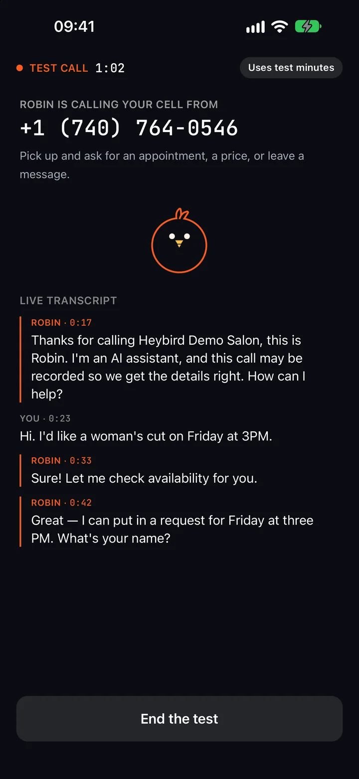 Watch a call as it happens